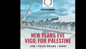 Derry's Peace Bridge: Palestine Vigil on New Year's Eve