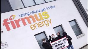 Derry Against Fuel Poverty protest outside Firmus Gas