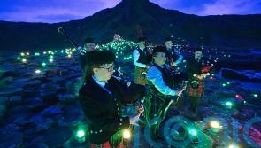 Lumenators create artwork at the Giant’s Causeway