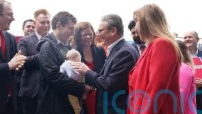 In Pictures: Babies and brewery mark first day on campaign trail