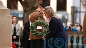 O’Neill lays wreath at Cenotaph in Belfast on Remembrance Sunday
