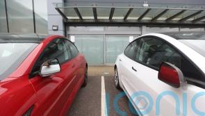 Police investigate damage to cars at Tesla dealership