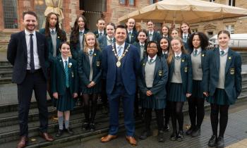 IN PICTURES: Mayor hosts meet-and-greet in Derry's Guildhall for Thornhill College prefects