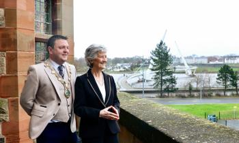 IN PICTURES: Mayor welcomes President Connolly to Derry&rsquo;s Guildhall