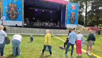 Gr&uacute;pa Ceoil Beag performing at Belfast's Mela Festival in August 2025.