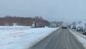 WATCH: Storm Eunice causes traffic havoc in County Derry