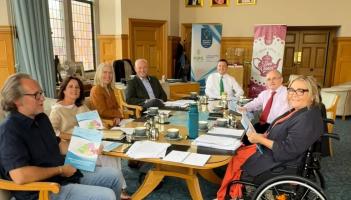 Jimmy Hamill SOAS; Karen Eccles SOAS; Alison McCullogh, CE, Fermanagh & Omagh; John Kepie, CE,  Derry & Strabane; Mayor Ruaraí Mc Hugh; Barry McElduff Chair Fermanagh & Omagh; Helen Hamill, SOAS.
