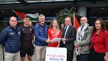 Pascal Canavan (Tyrone), Shane McGuigan (Derry), Colm O'Rourke (Meath), Aoife Ní Chaiside (Derry), Alan Milton (GAA Dir of Communications), Dr Dave Hickey, Nodlaig Ní Bhrollaigh (Derry Ladies).