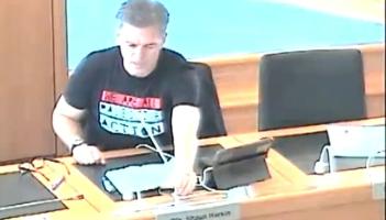 Cllr Shaun Harkin facing PSNI T-shirt probe.