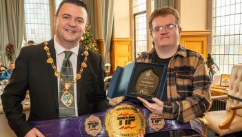 IN PICTURES: Tuned In Project Wrestling Champion Noel Mulgrew honoured at Derry's Guildhall