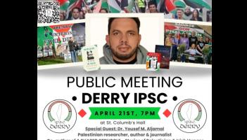 DISPC Public meeting with&nbsp;Palestinian author Yousef Aljamal in St Columb's Hall