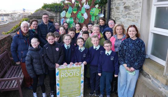 Derry primary school children turn local myths into striking oak tree artwork