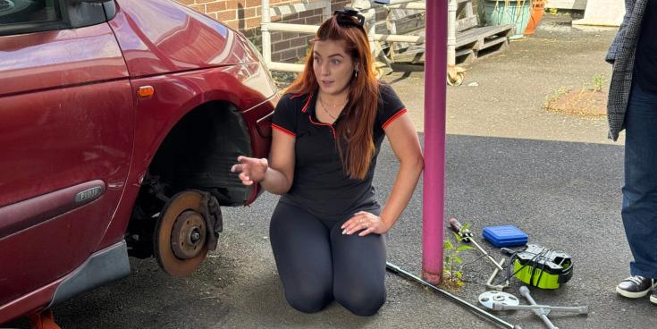 Automotive Blondie Tylor introducing car classes to Claudy