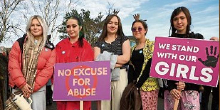 Group at the Awareness Walk to End Violence Against Women & Girls! PHOTO: Tom Heaney, nwpresspics.  See Thursday's Derry News and Derry Now for full coverage.