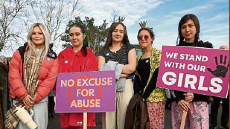 Group at the Awareness Walk to End Violence Against Women & Girls! PHOTO: Tom Heaney, nwpresspics.  See Thursday's Derry News and Derry Now for full coverage.