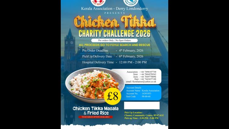 Chicken Tikka Charity Challenge 2026 fundraiser in aid of Foyle Search and Rescue