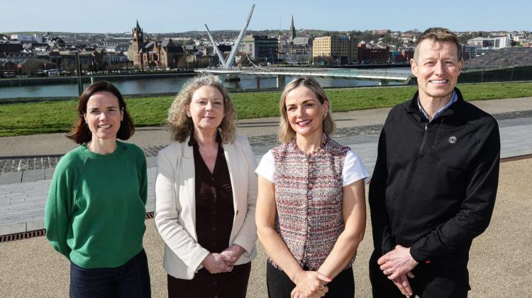 (L-R): Martina Rogers (Northbound Brewery Ltd), Carolyn Boyd (Industry Development Manager, Tourism NI), Jacqueline McCann (Roll Innovation) & Mark Lenny (DeLorean Dreams).