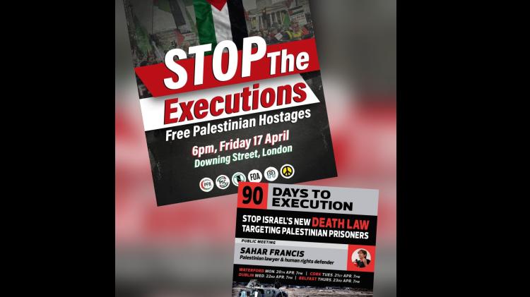 Call to stop executions of Palestinian Prisoners