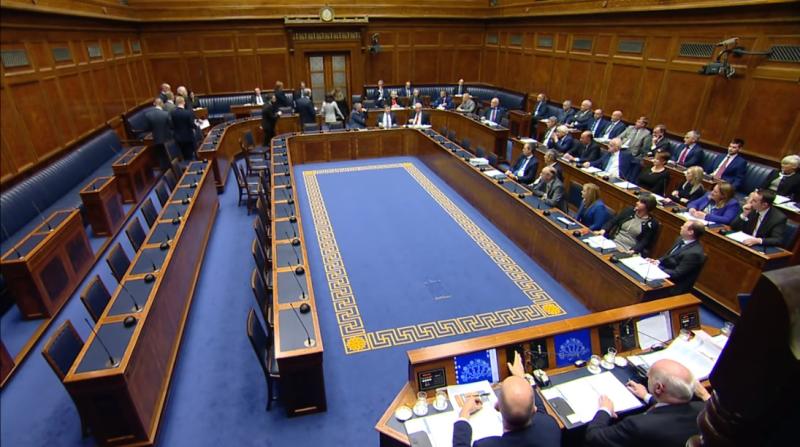 Derry SDLP leader leads party out of chamber during 'pantomime' performance at Stormont