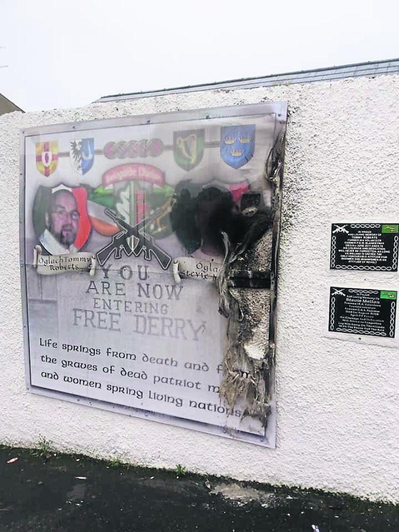 The damaged mural on Westland Street.