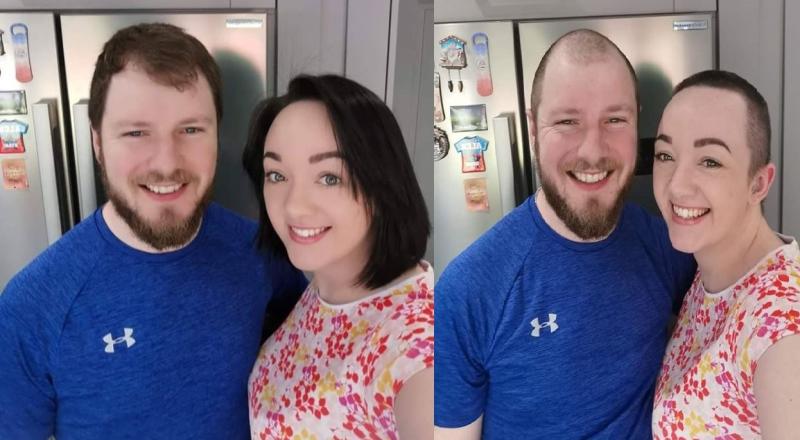 Brave couple shave off their hair to raise money for a Derry charity which is vital in their son's life
