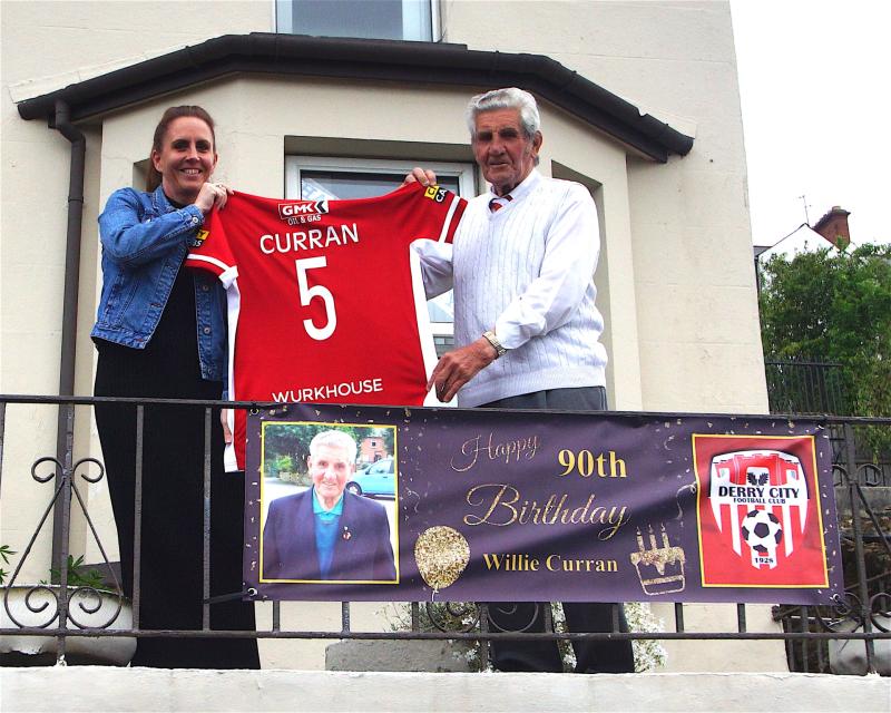Derry City legend Willie Curran celebrates his 90th birthday