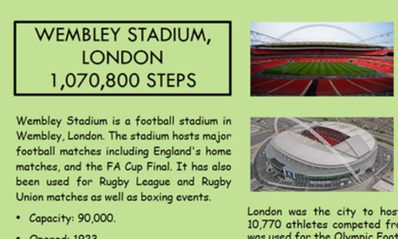 Local school stepping around the stadiums of the world