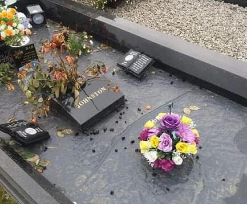 Family distraught to find that stones have been stolen from a loved one's grave