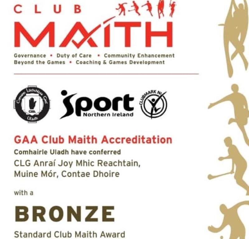 Moneymore recognised by Ulster GAA