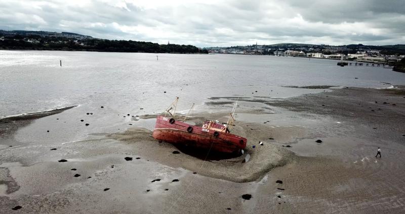 Famous boat stuck in the River Foyle in Derry since August could be there for some time yet
