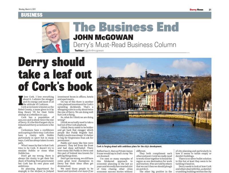 Not fair to compare Derry to Cork