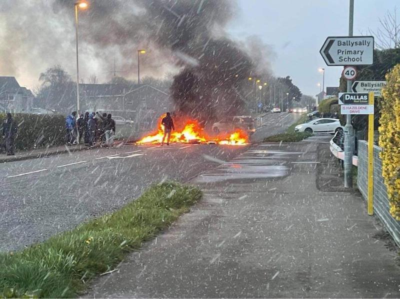 Burning rubbish set across road in Coleraine