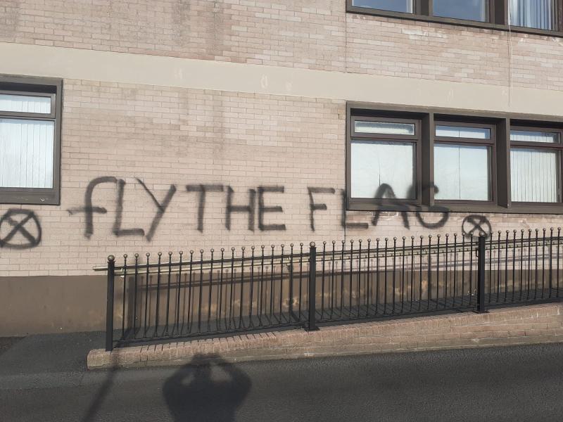 Grafitti daubed on council buildings