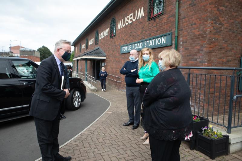 Leading British government member Michael Gove makes a surprise stopover in Derry