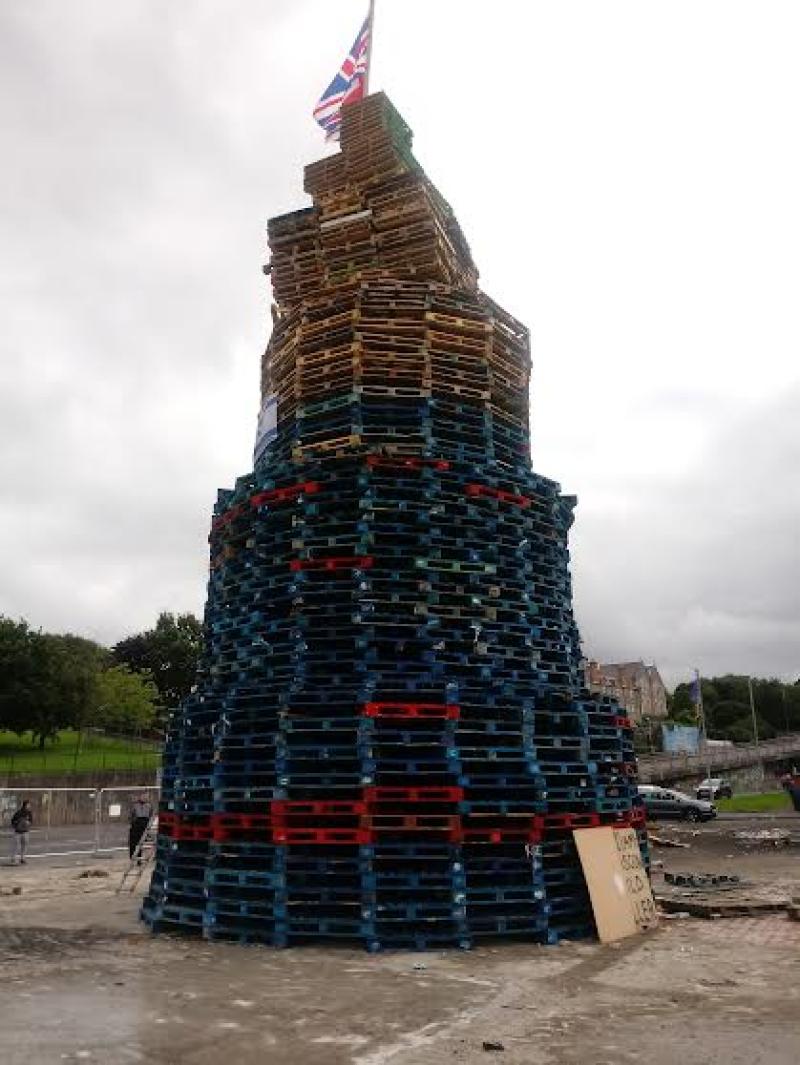 Police probe 'offensive and distasteful' banner placed on Derry bonfire