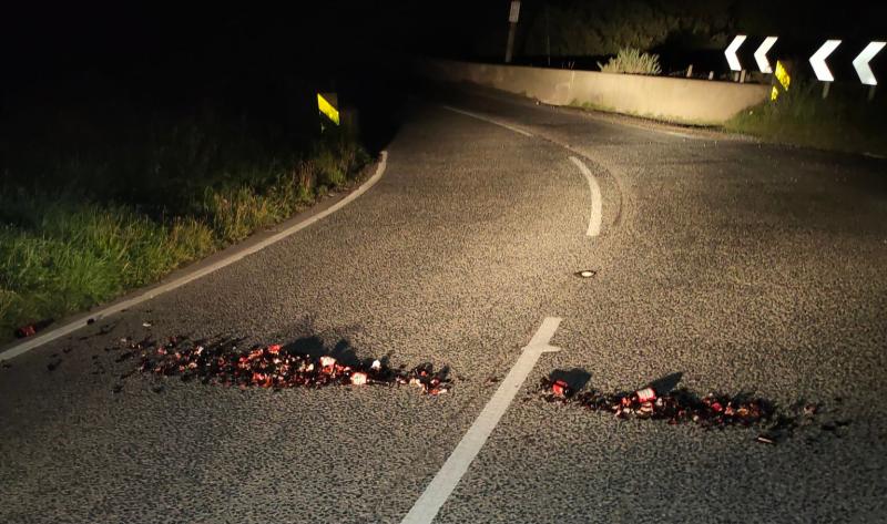 Broken glass placed across County Derry road was ‘extremely dangerous’