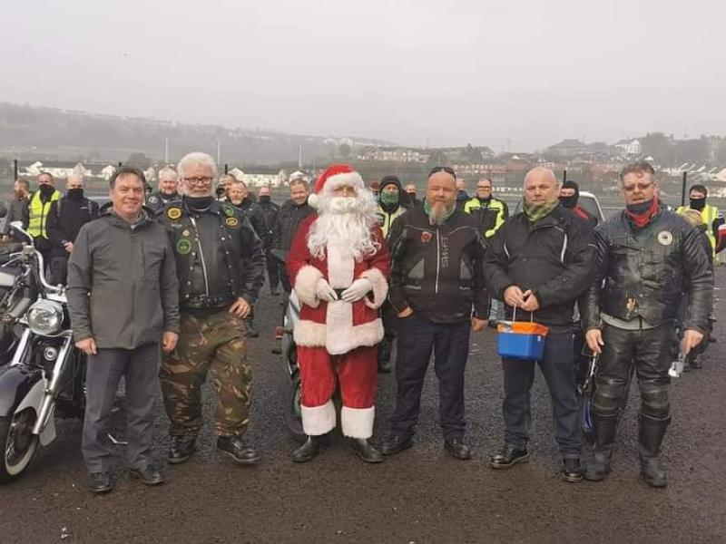 Christmas charity motorbike run raising funds for Foyle foodbank 