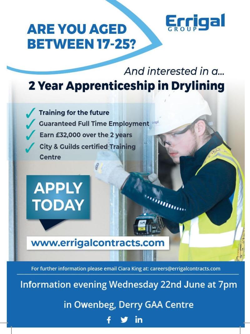 Two year apprenticeship opportunity with Errigal Group