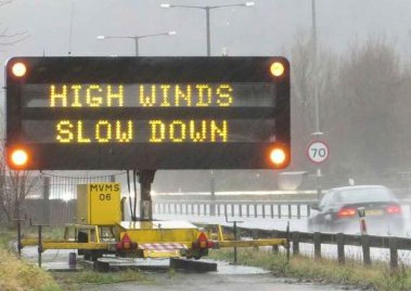High Winds Slow Down Donegal County Council Twitter pic