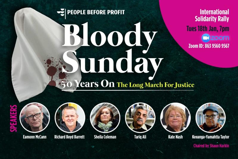 People Before Profit host online international solidarity rally tonight for Bloody Sunday
