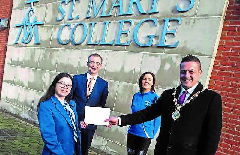 Derry Mayor visits St Mary's College to accept donation to his chosen charity