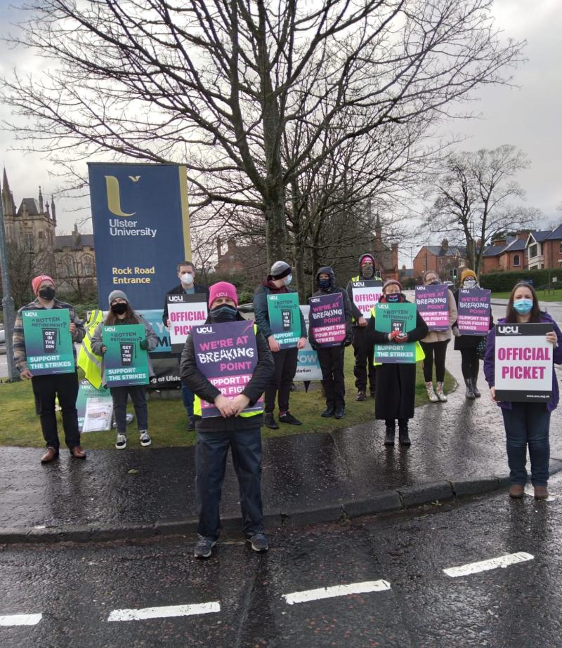 Magee College lecturers out on strike over threat to slash pensions by 35 per cent