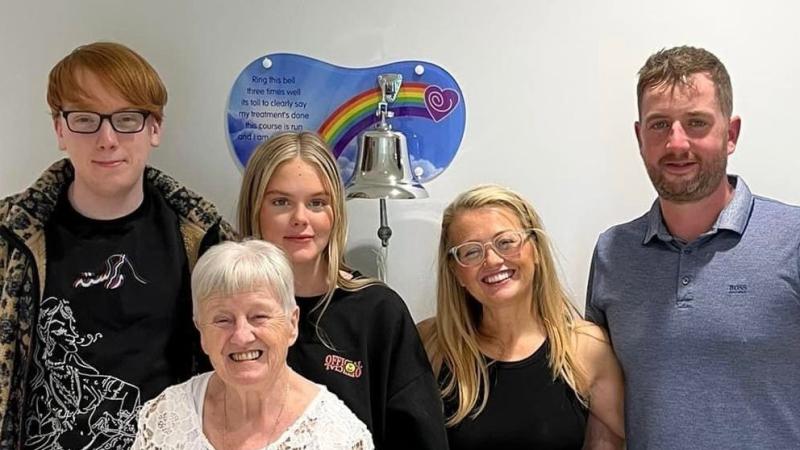 Marguerite Burke with her mum, Norah, partner, Paddy mcDermott, son, Ethan McDaid, and daughter, Regan McDaid.