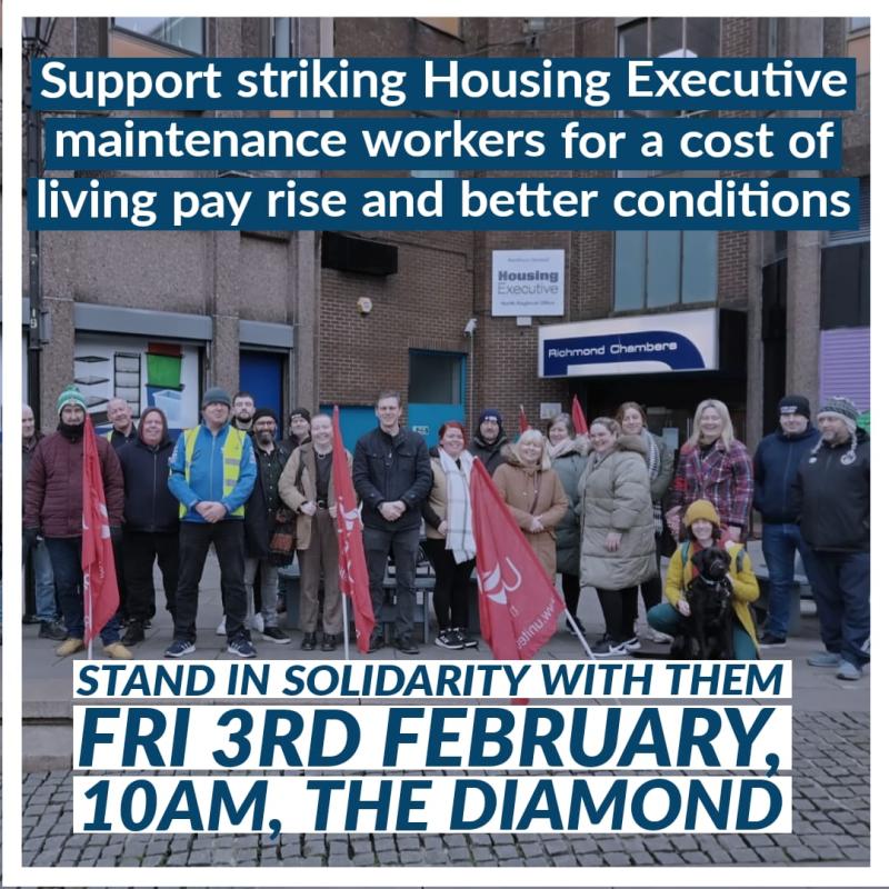 Picket line protest in the Diamond on Friday.