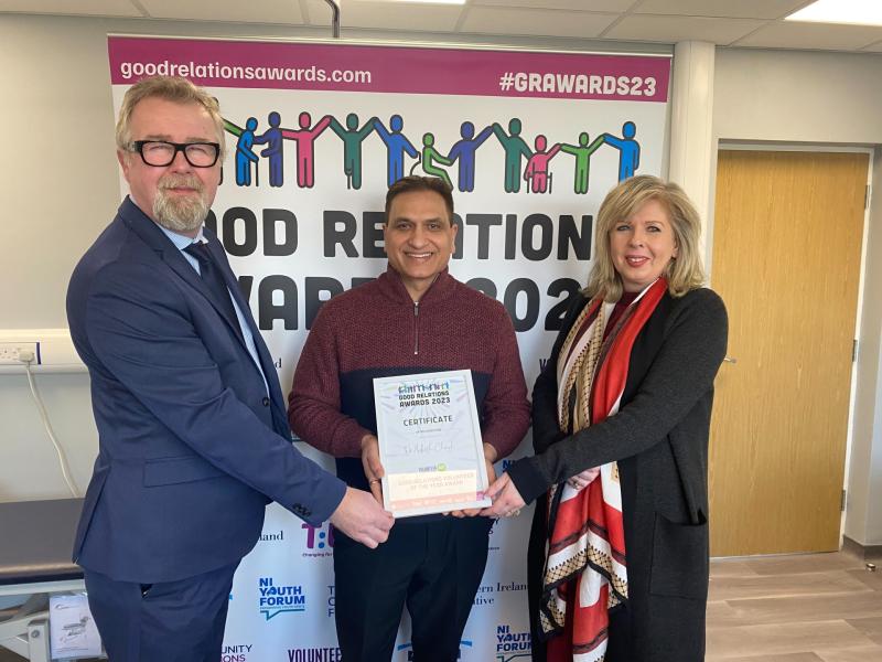 Derry doctor Mukesh Chugh awarded Community Relations Council Good Relations of the Year Award 2023
