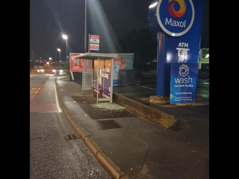 Police issue appeal over vandalised Waterside bus shelter