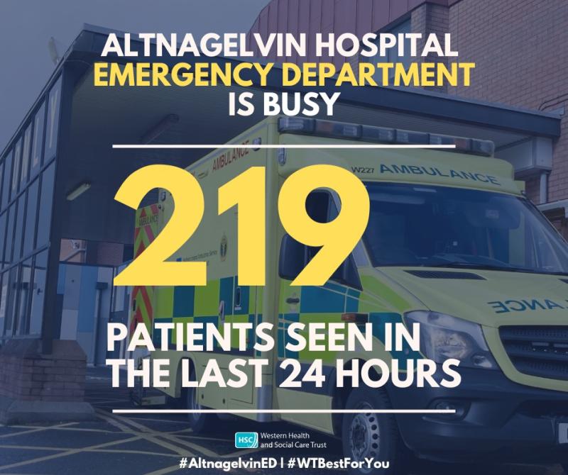 Altnagelvin Emergency Department remains 'extremely busy'