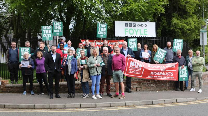 BBC Radio Foyle journalists take to picket lines as council votes counted