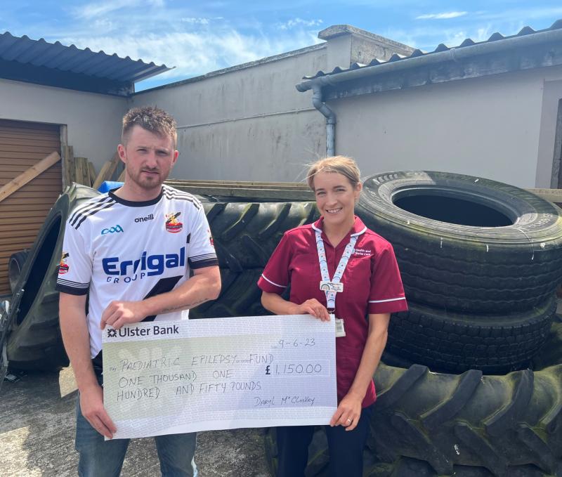 Dungiven man makes donation to children's epilepsy unit
