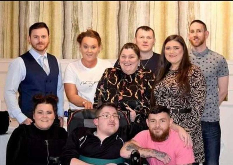 Jim O'Brien (centre) with his family.